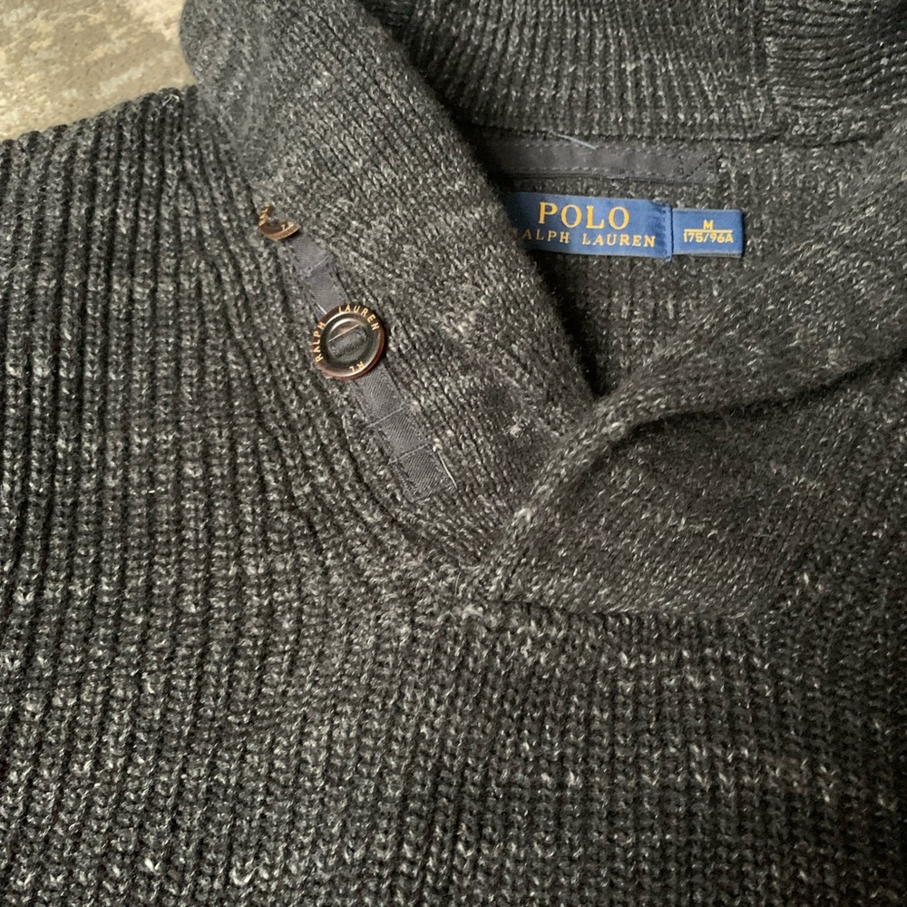 Polo by Ralph Lauren Men's Charcoal Cotton Sweater